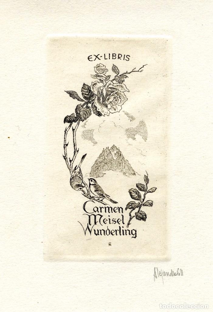 Arte: Coll, Alejandro (1897-1975). Ex Libris para Carmen Meisel Wunderling - Foto 1