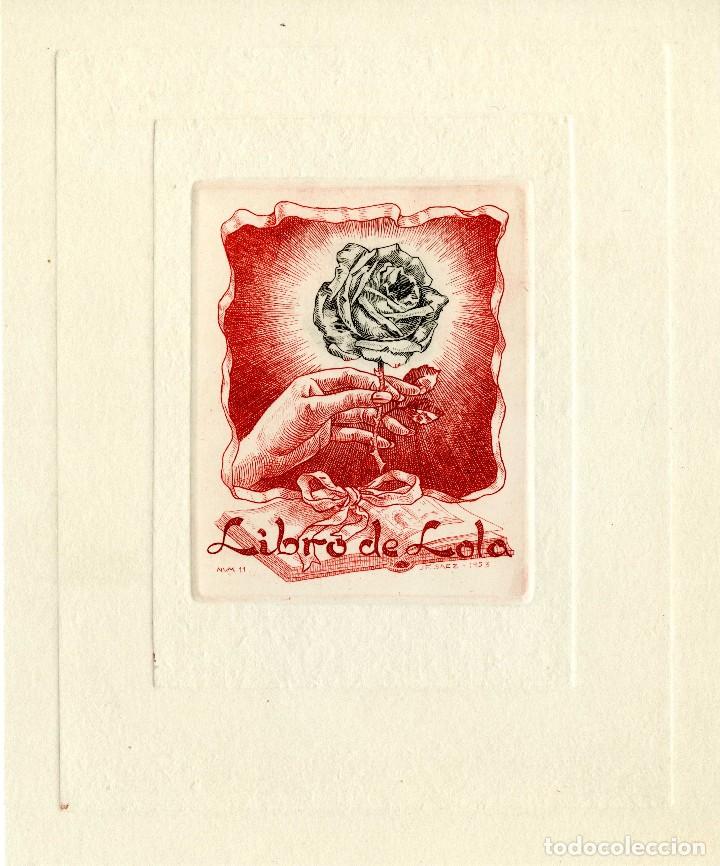 Arte: Fern&aacute;ndez S&aacute;ez, J (1924-) Ex Libris Libro de Lola - Foto 1