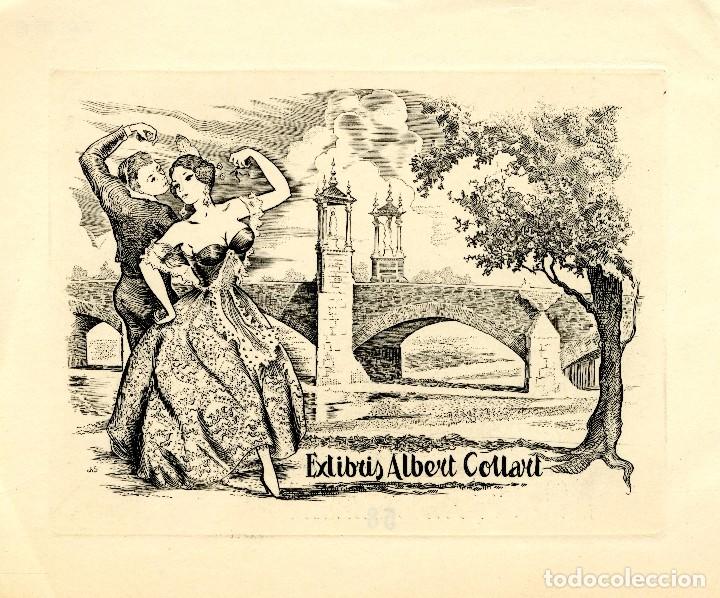 Arte: Fern&aacute;ndez S&aacute;ez, J (1924-) Ex Libris para Albert Collart - Foto 1