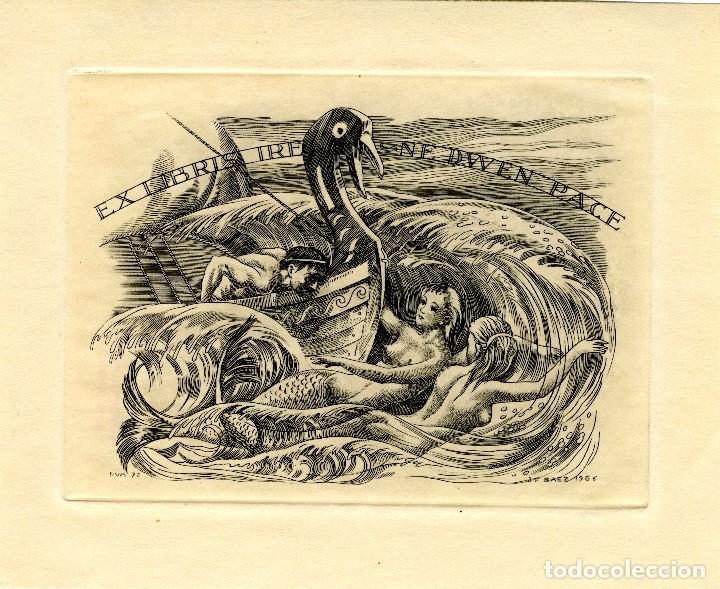 Arte: Fern&aacute;ndez S&aacute;ez, J (1924-) Ex Libris para Irene Dwen Pace - Foto 1