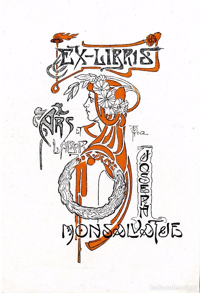 Arte: Roca, Francisco. Ex Libris para Monsalvatje, Joseph - Foto 1