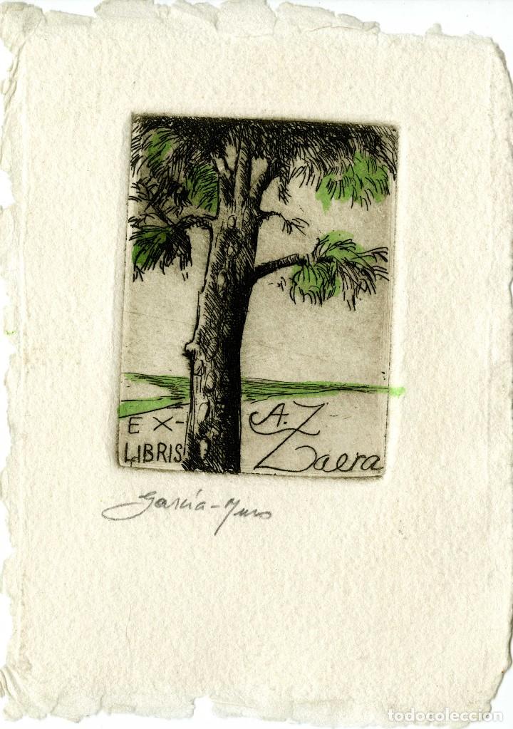 Arte: GARC&Iacute;A MURO, LUISA. EX LIBRIS para A. Zaera - Foto 1