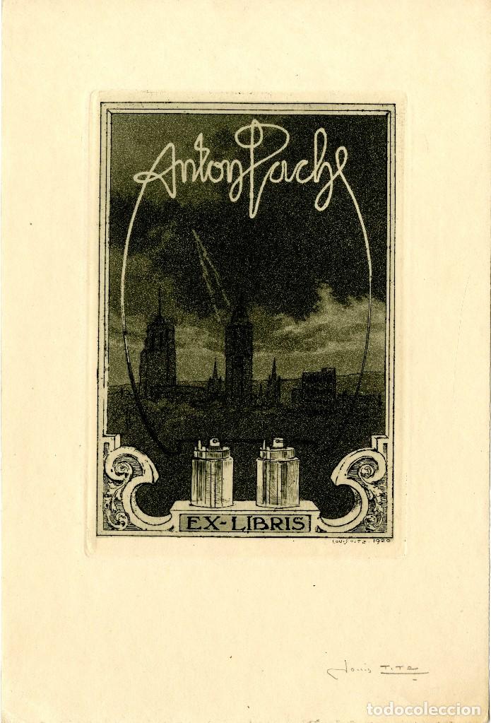 Arte: Titz, Louis (1859-1932). Ex Libris para Anton Pach - Foto 1