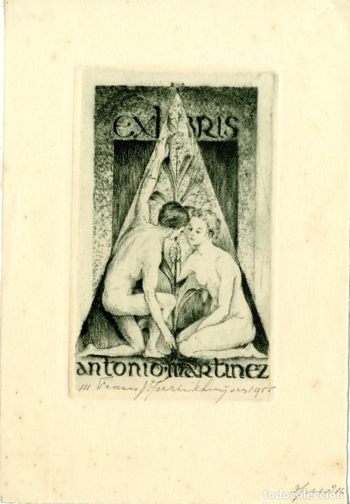 Arte: Frans J. Userinkhuusen. Ex Libris para Antonio Mart&iacute;nez - Foto 1