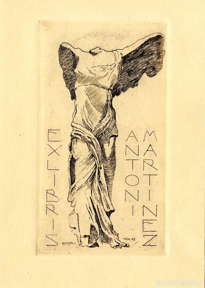 Arte: ROSSELL, RAIMUNDO (1924-). EX LIBRIS PARA Antoni Mart&iacute;nez - Foto 1