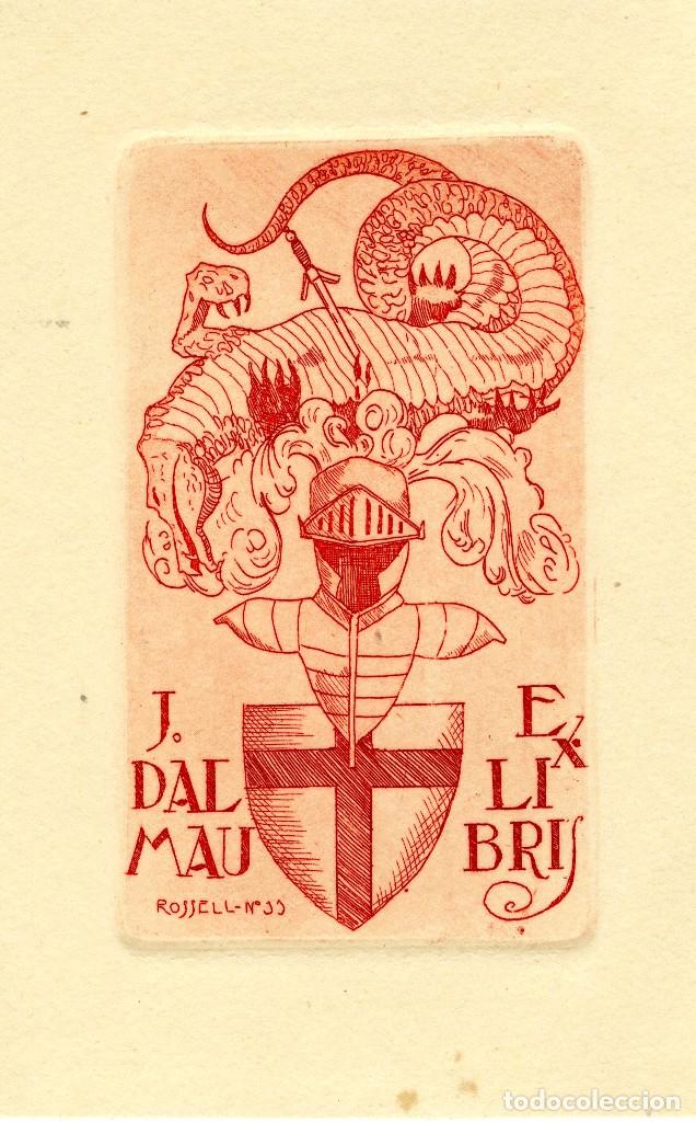 Arte: Rossell, Raimundo (1924-) Ex Libris para J. Dalmau - Foto 1