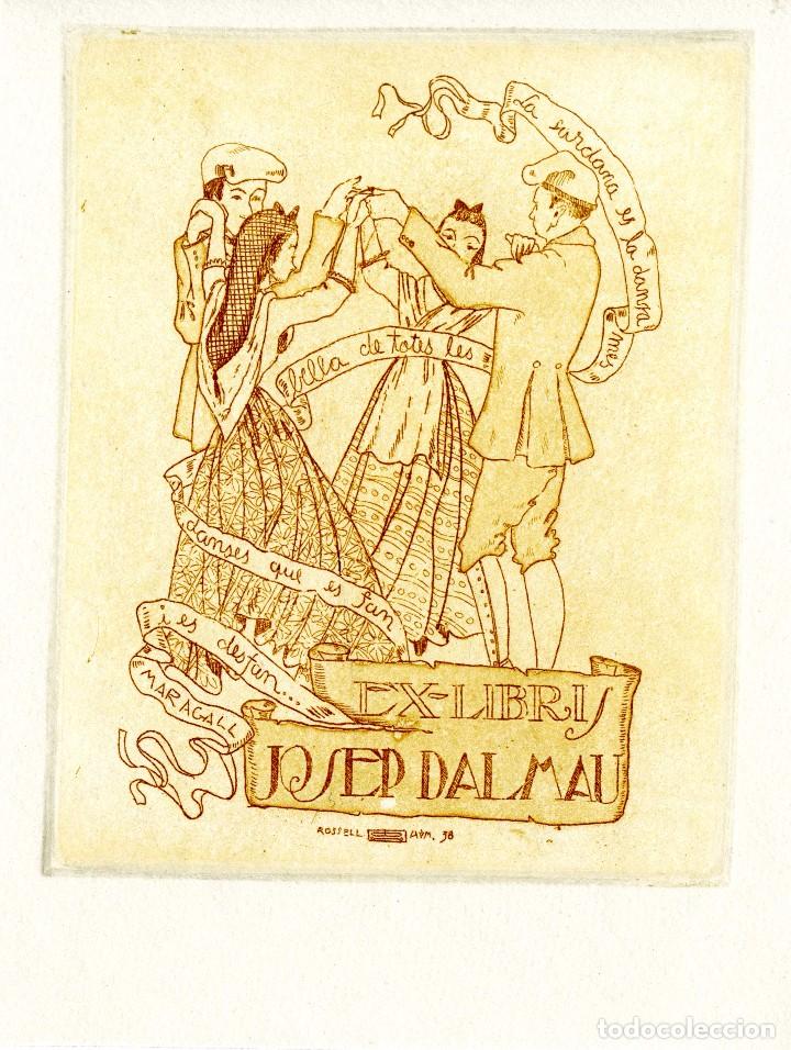 Arte: Rossell, Raimundo (1924-). Ex Libris para Josep Dalmau - Foto 1