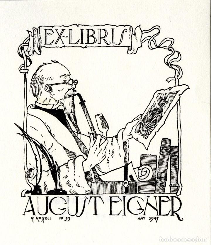 Arte: Rossell, Raimundo (1924-). Ex Libris para August Eigner - Foto 1