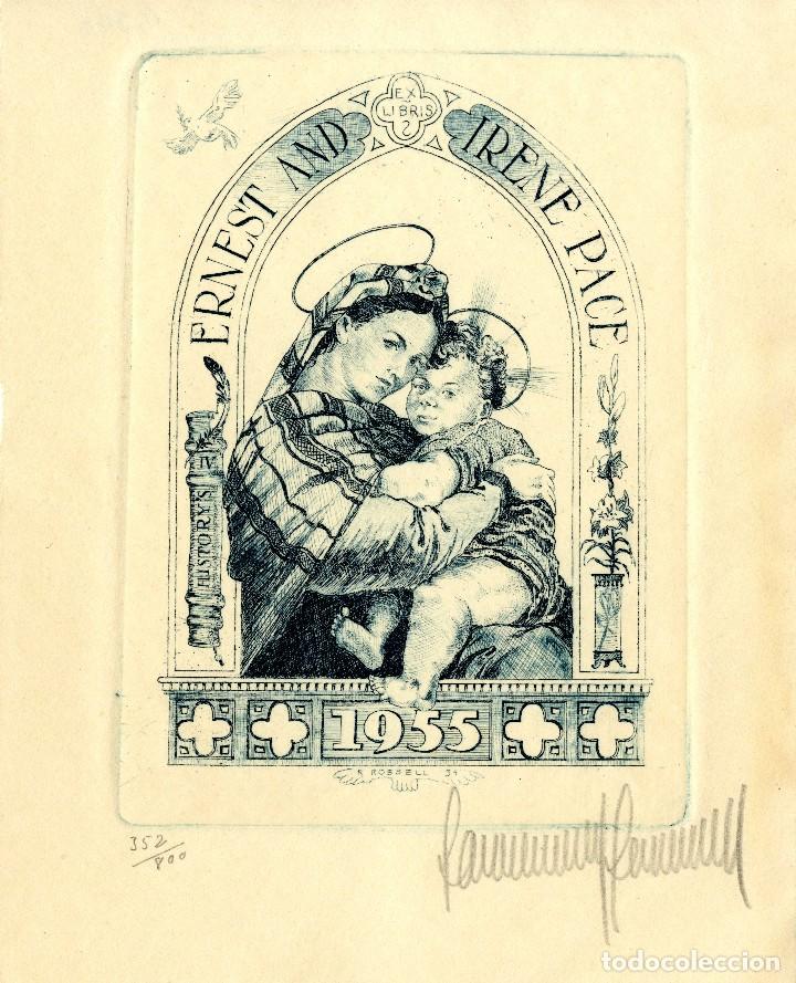 Arte: Rossell, Raimundo (1924-). Ex Libris para Irene and Ernest Pace - Foto 1