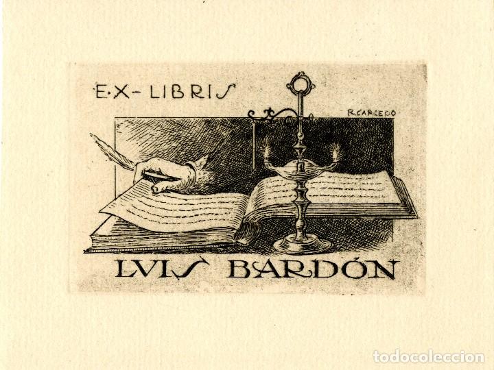 Arte: R. Carcedo. Ex Libris para Luis Bard&oacute;n - Foto 1