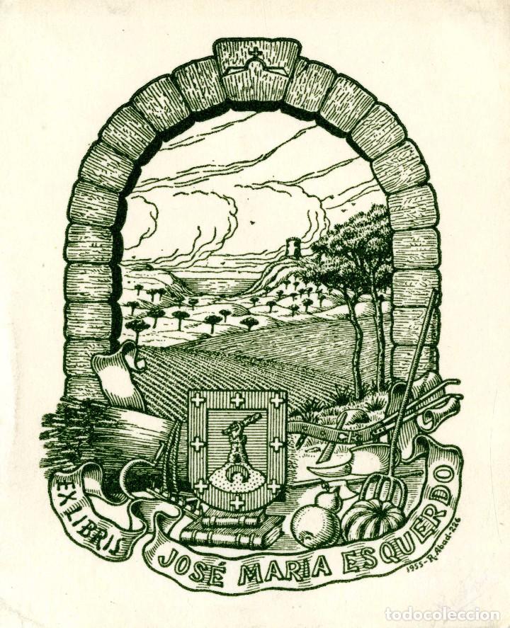 Arte: Abad, Ricardo. Ex Libris para Jos&eacute; Mar&iacute;a Esquerdo - Foto 1
