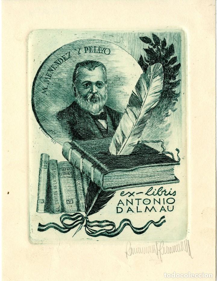 Arte: Rossell, Raimundo (1924-). Ex Libris para Antonio Dalmau - Foto 1