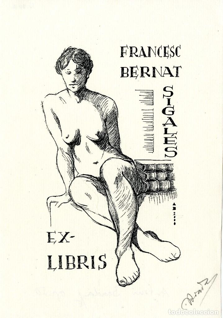 Arte: Antoni Boada. Ex Libris para Francesc Bernat Sigales - Foto 1