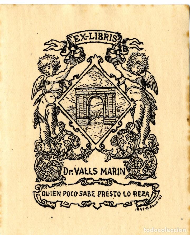 Arte: Abad, Ricardo. Ex Libris para Dr Valls Marin - Foto 1