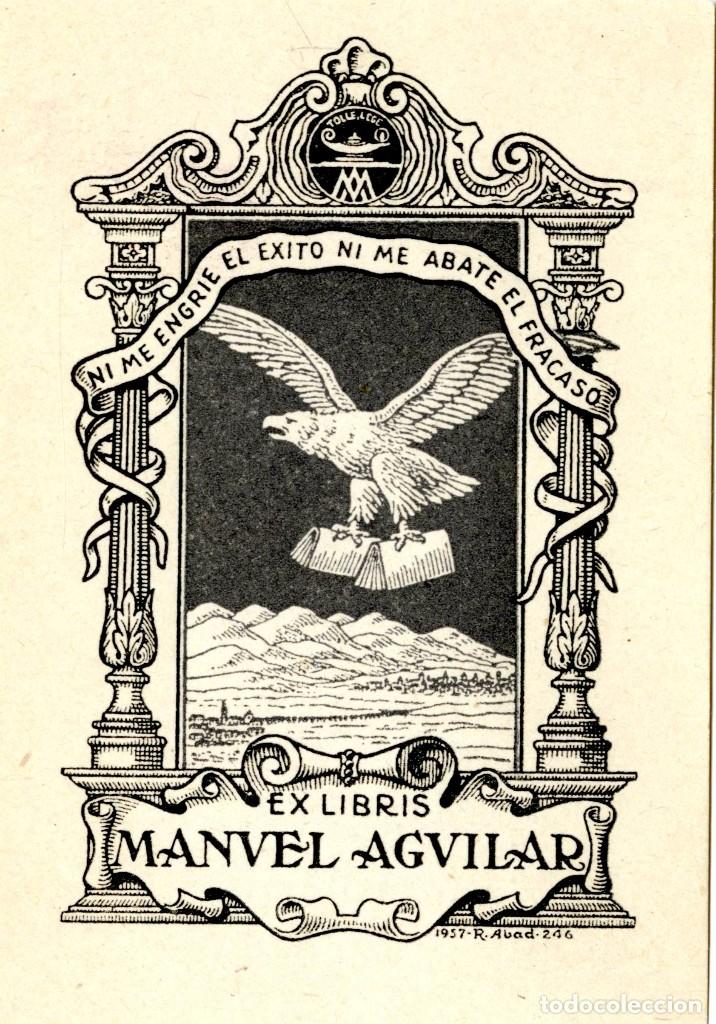 Arte: Abad, Ricardo. Ex Libris para Manuel Aguilar - Foto 1