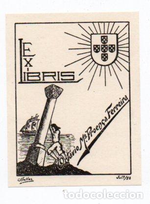 Arte: EX-LIBRIS DE OCTAVIO MARTINHO PROEN&Ccedil;A FERREIRA - Foto 1