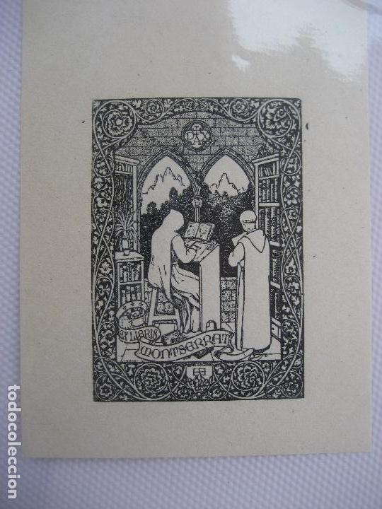 Arte: Ex-Libris. Montserrat. 8 x 6 cms. - Foto 1