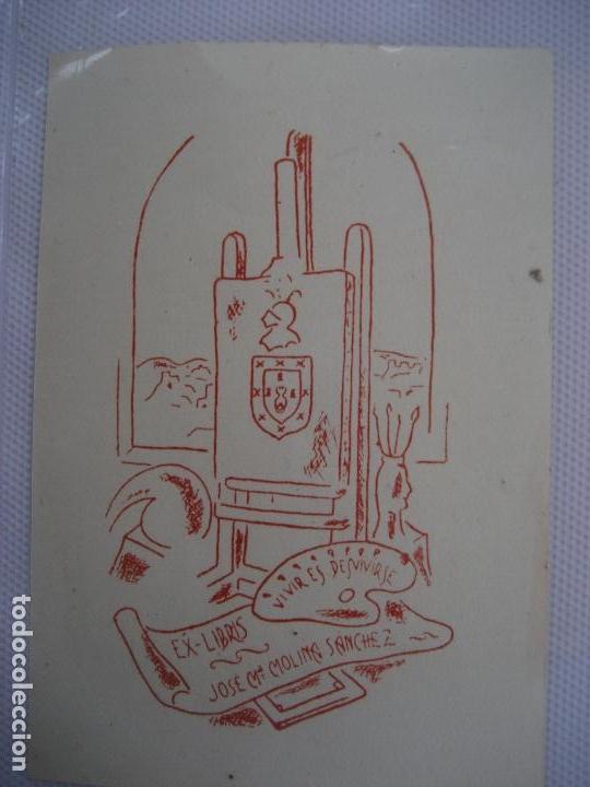 Arte: Ex-Libris. Jose M&ordf; Molina Sanchez. 10.5 x 7 cms. - Foto 1