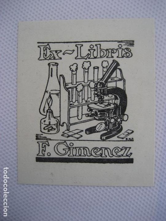 Arte: Ex-Libris. F. Jimenez. 5.5 x 4.5 cms - Foto 1