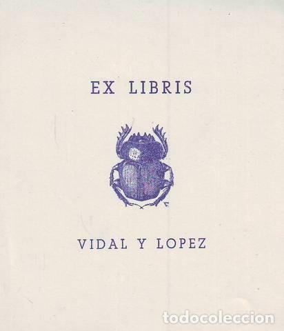 Arte: EX-LIBRIS DE VIDAL Y LOPEZ. 12x103. - Foto 1