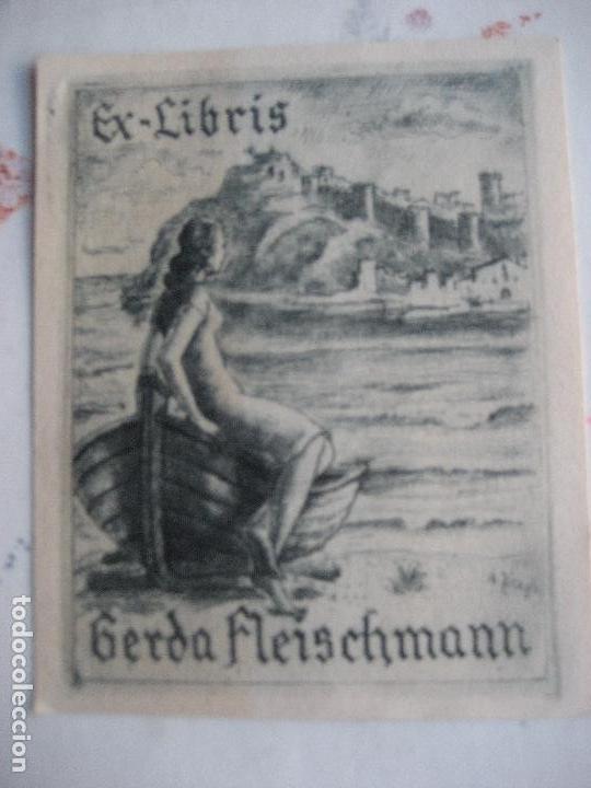 Arte: Ex-Libris Gerda Fleischmann. Tossa de Mar??. Autor A.Ziegler. 9.5 x 8 cms. - Foto 1