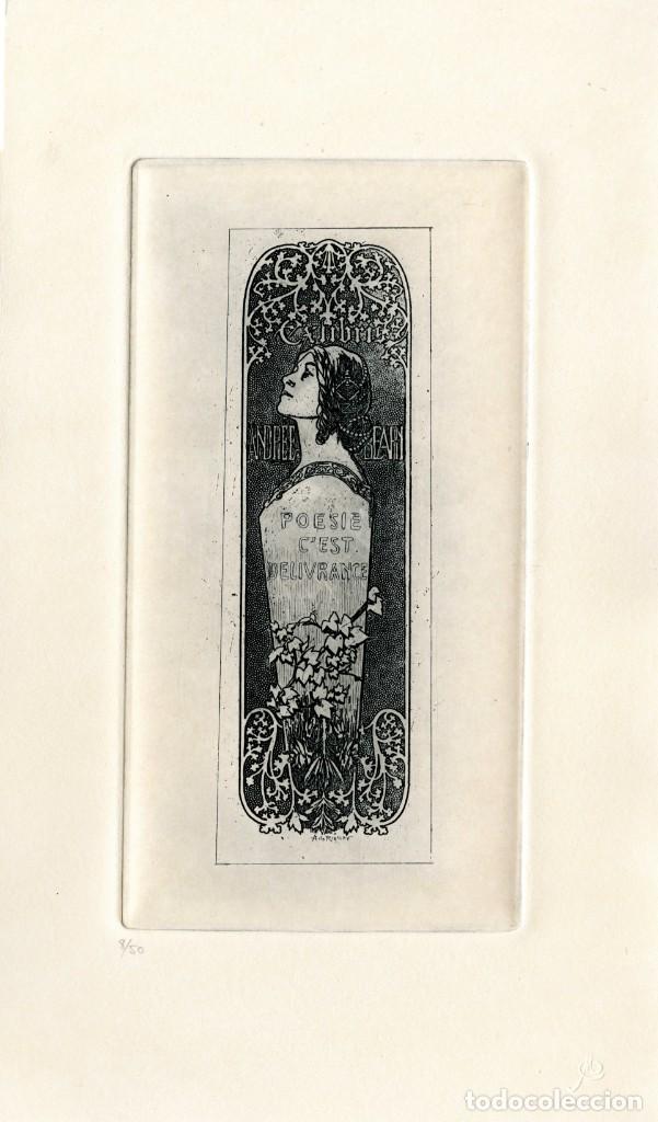 Arte: Riquer, Alexandre de. Ex libris para Andree Bearn - Foto 1