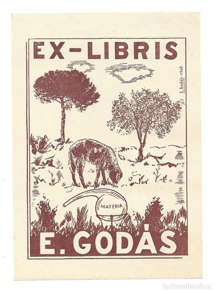 Arte: EX- LIBRIS.- E. GOD&Aacute;S- 1949 - Foto 1