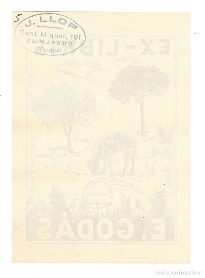Arte: EX- LIBRIS.- E. GOD&Aacute;S- 1949 - Foto 2