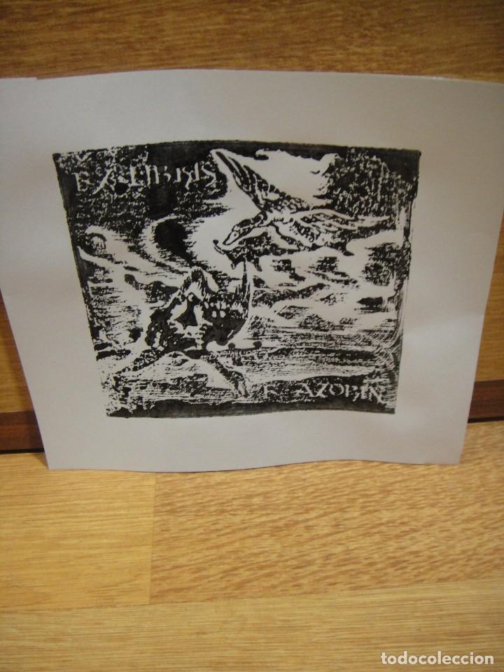 Arte: troquel placa de imprenta - exlibris de francisco azorin - firmado orga - Foto 3