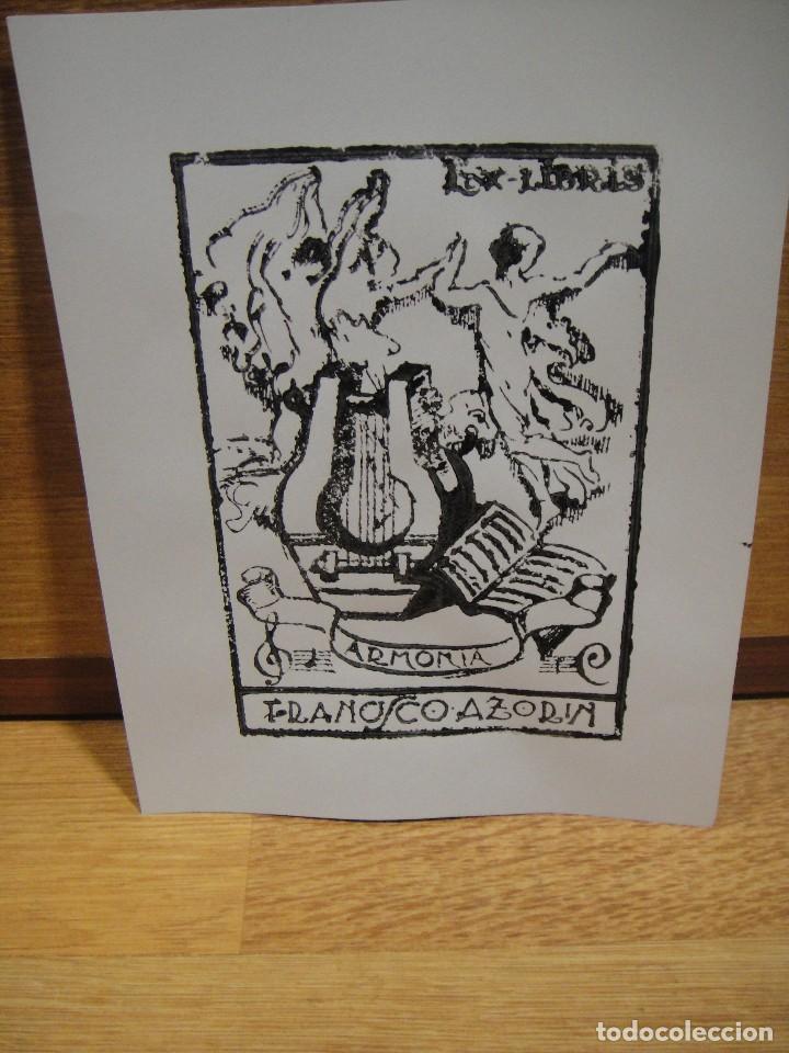 Arte: troquel placa de imprenta - exlibris de francisco azorin - Foto 2