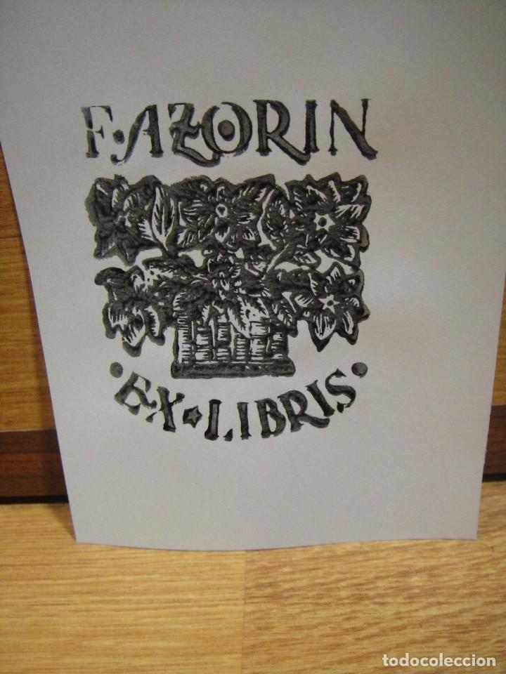 Arte: troquel placa de imprenta - exlibris de francisco azorin - sin firma - Foto 3