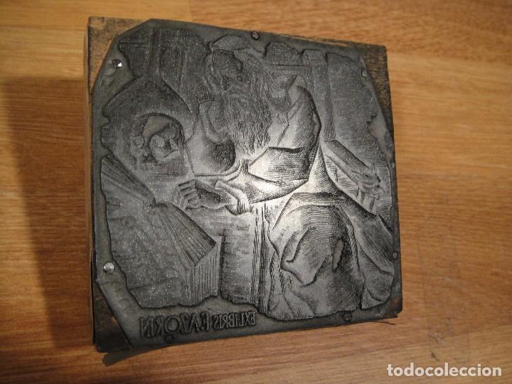 Arte: troquel placa de imprenta - exlibris de francisco azorin - clises heraldo , zaragoza - Foto 1