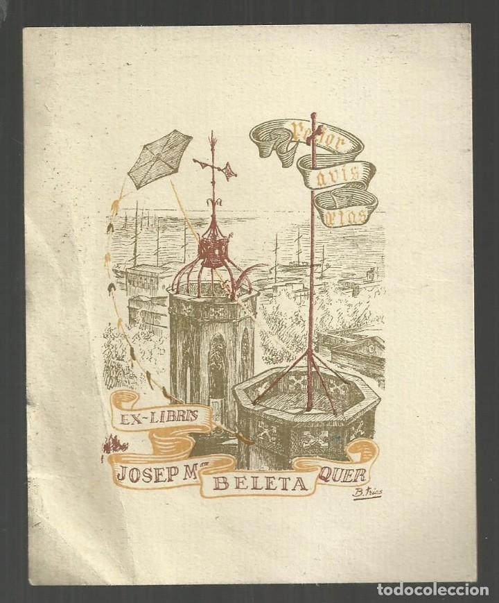 Arte: EX-LIBRIS. JOSEP MARIA BELLETA QUER, - Foto 1