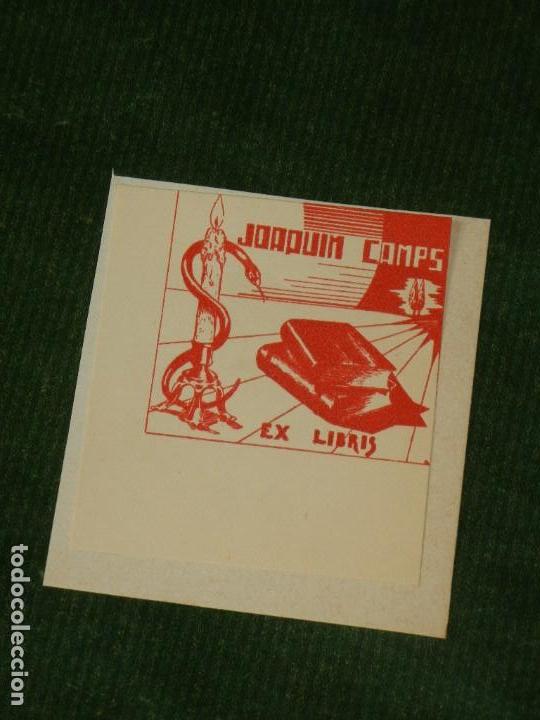 Arte: EXLIBRIS SERPIENTE VELA LIBROS - PEGADO SOBRE FRAGMENTO - Foto 1