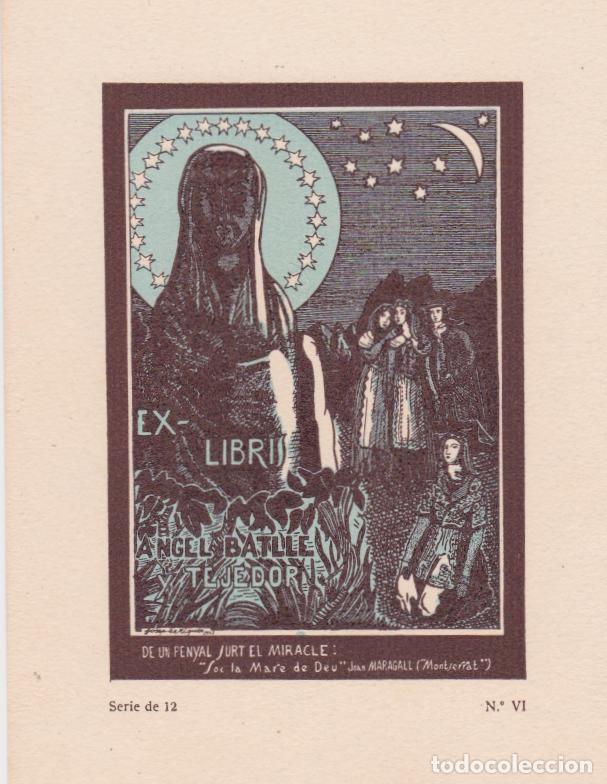Arte: EX-LIBRIS DE JOSEP DE RIQUER PARA ANGEL BATLLE Y TEJEDOR - Foto 1
