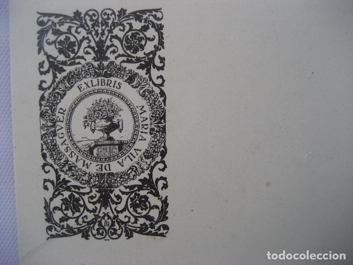 Arte: Ex-Libris de Maria Vila de Massaguer. 11.5 x 9 cms. - Foto 1