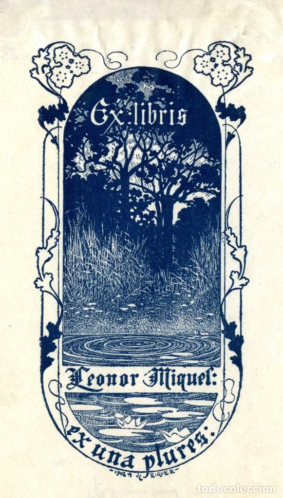 Arte: Alexandre de Riquer. Ex libris para Leonor Miquel, 1902 - Foto 1