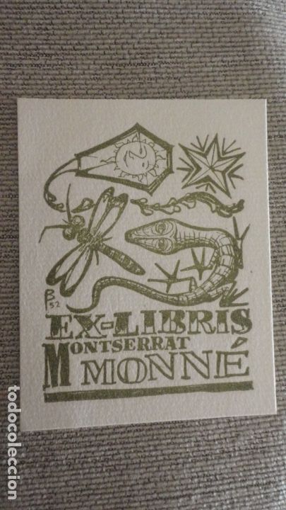 Arte: ANTIGUO EX-LIBRIS.MONTSERRAT MONN&Eacute;. - Foto 1
