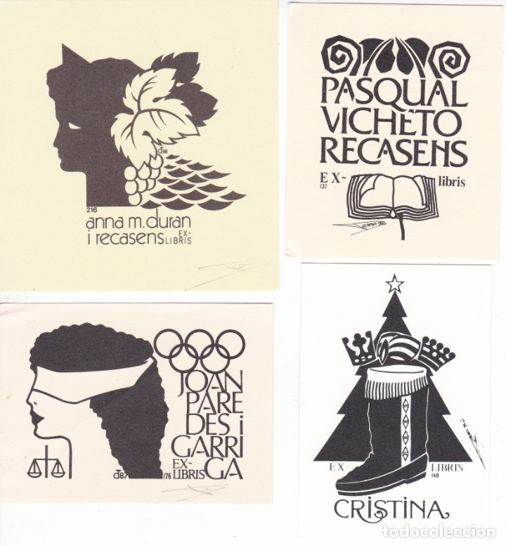 Arte: LOTE DE 4 EX-LIBRIS DE TERESA COSTA - Foto 1