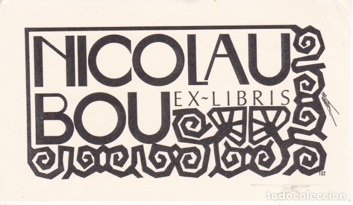 Arte: EX-LIBRIS DE NICOLAU BOU DE TERESA COSTA - Foto 1
