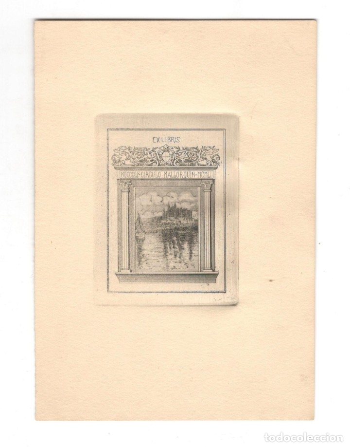 Arte: EX-LIBRIS DEL CIRCULO MALLORQUIN, centenario 1851-1951. 17x12. - Foto 1