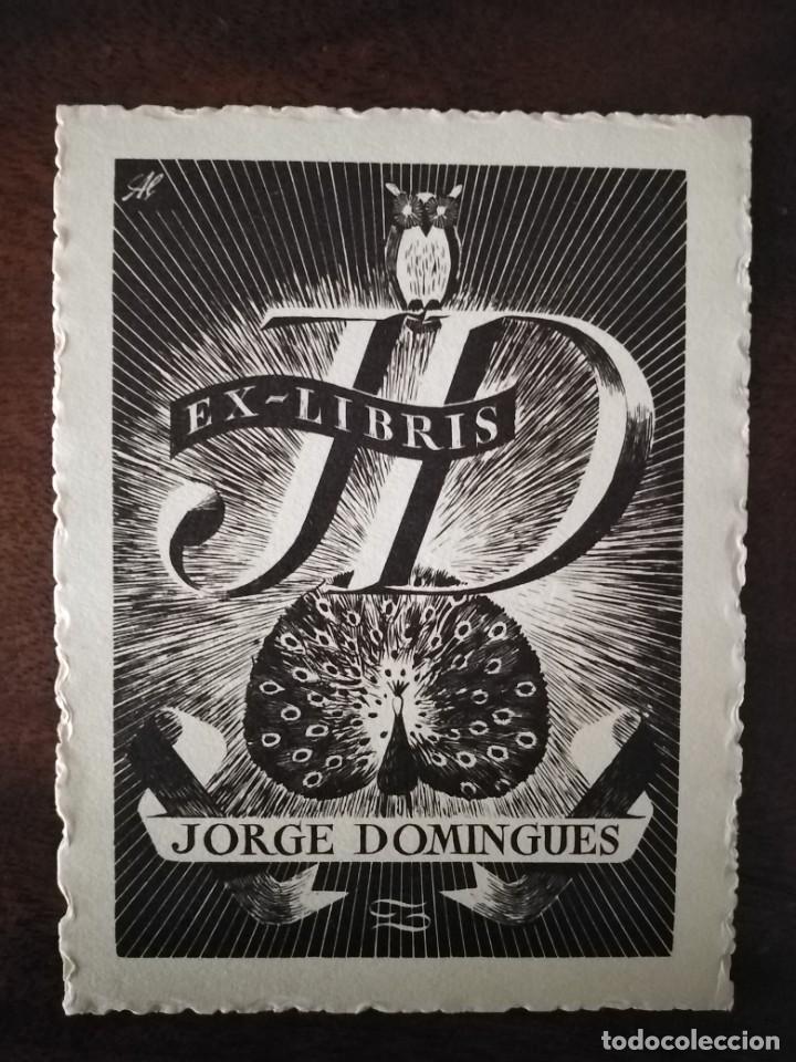 Arte: Exlibris Jorge Domingues. 7 x 9,5 cms. Original. - Foto 1