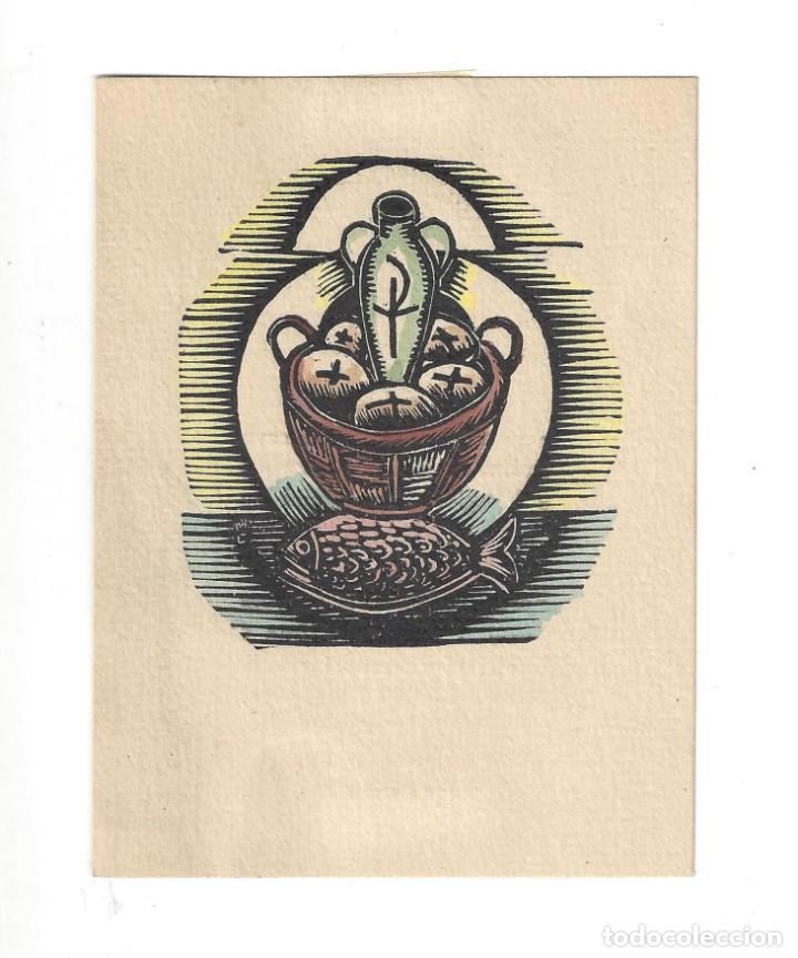 Arte: EX- LIBRIS.- PRIMERA MISSA SOLEMNE DEL P. DANIEL DE GELIDA- 1954 - Foto 1