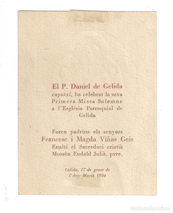 Arte: EX- LIBRIS.- PRIMERA MISSA SOLEMNE DEL P. DANIEL DE GELIDA- 1954 - Foto 2