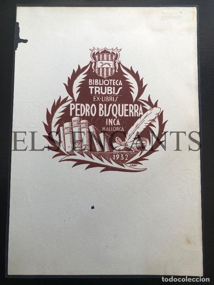 Arte: EXLIBRIS BIBLIOTECA PEDRO BISQUEBRA INCA MALLORCA 1932 - Foto 1