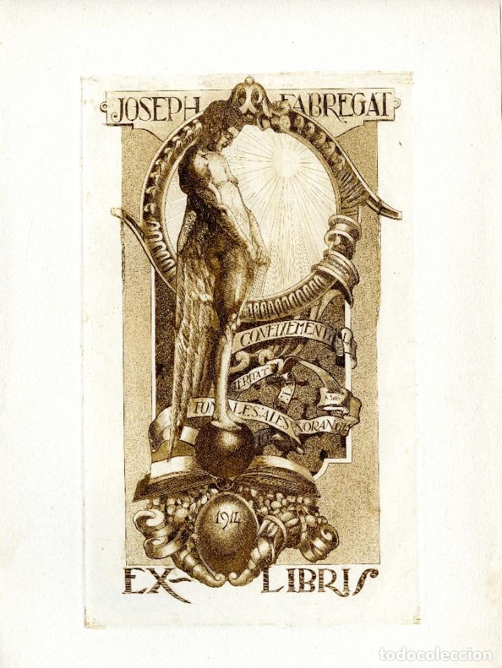 Arte: Antoni Sal&oacute;. Ex libris para Joseph Fabregat - Foto 1