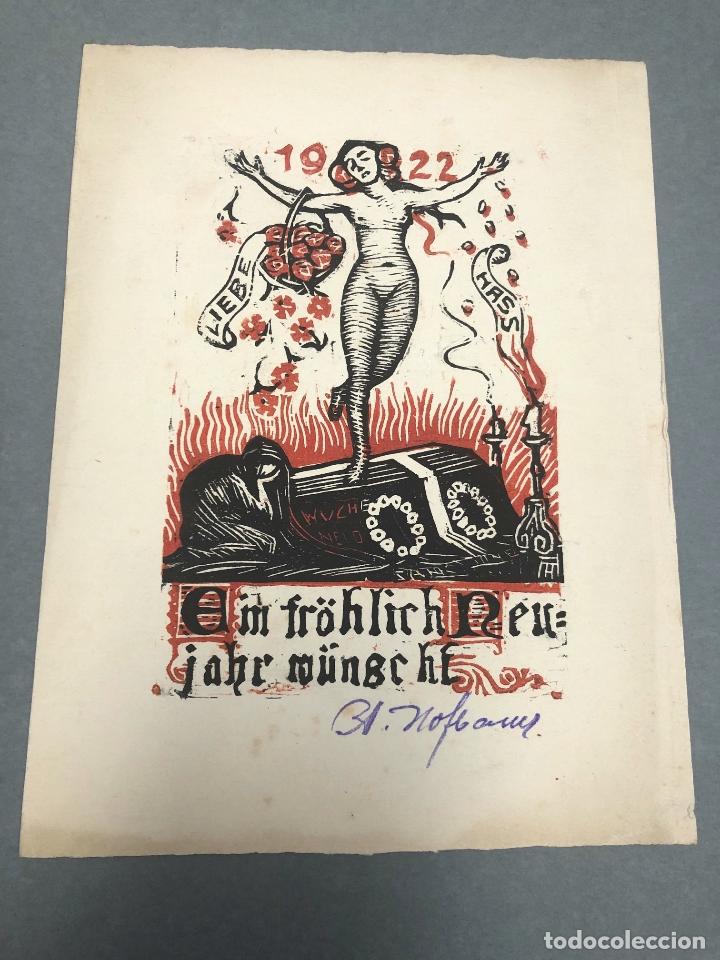 Arte: EXLIBRIS ALEMAN A&Ntilde;O 1922. GRAN FORMATO - Foto 2