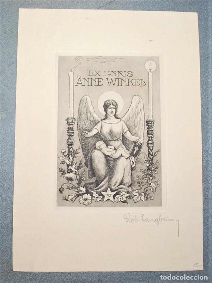 Arte: Ex-Libris de Robert Langbein para Anne Winkel 1921 - Foto 1