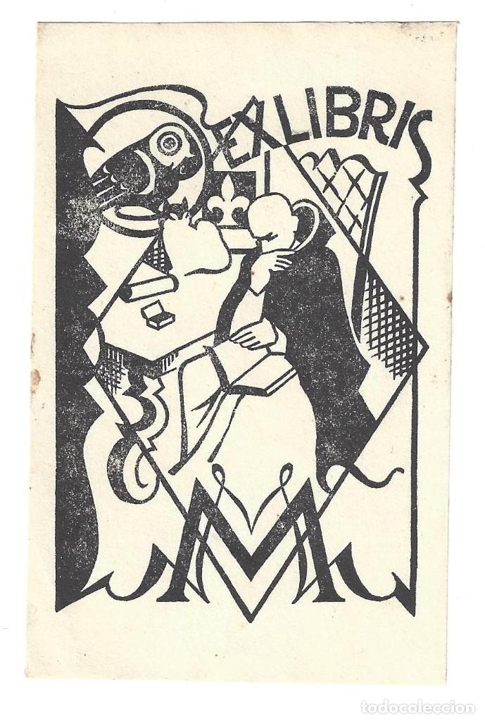 Arte: EX- LIBRIS.- M. ANIMALES. LECTOR. ARTE. LIBROS - Foto 1