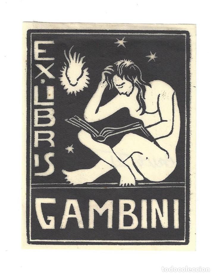 Arte: EX- LIBRIS.- GAMBINI. DESNUDO. ARTE. LIBROS - Foto 1